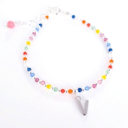 PULSERA PLATA THAIBA LETRA V