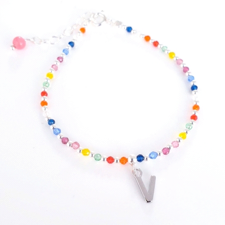 PULSERA PLATA THAIBA LETRA V