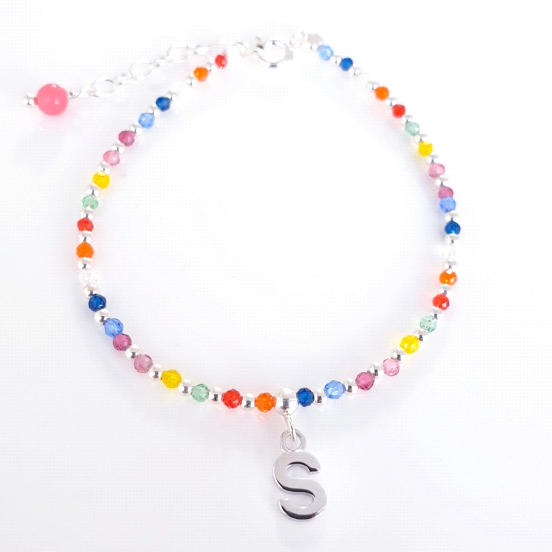 PULSERA PLATA THAIBA LETRA S