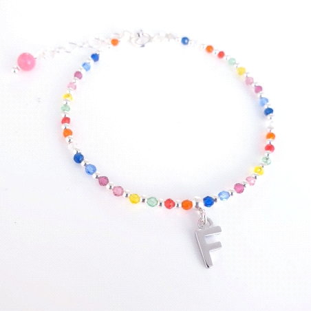 PULSERA PLATA THAIBA LETRA F