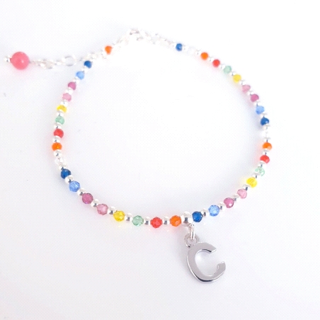 PULSERA PLATA THAIBA LETRA C
