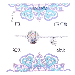 PULSERA PLATA THAIBA FLOR DE LA VIDA Y TREBOL