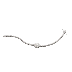 PULSERA PLATA CIRCONITAS Y PERLA FLOR