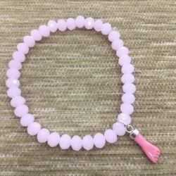 PULSERA DE CRISTAL ROSA CON HIGA