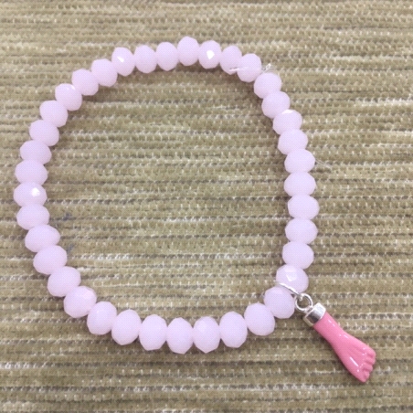 PULSERA DE CRISTAL ROSA CON HIGA