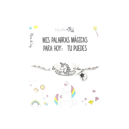 PULSERA PLATA CHAPA UNICORNIO