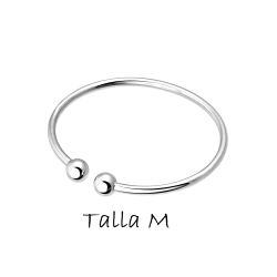 PULSERA PLATA ABIERTA BOLAS TALLA M
