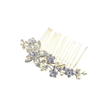 Peina para novias de Rodio y Circonita Blanca