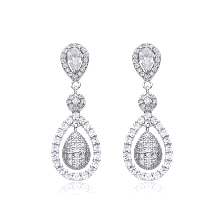 PENDIENTES DE PLATA LARGOS CON CIRCONITAS