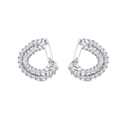 PENDIENTES PLATA CIRCONITAS OJIVALES CIERRE CATALAN