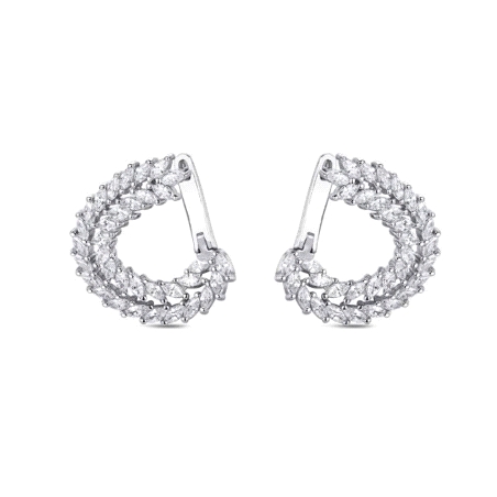 PENDIENTES PLATA CIRCONITAS OJIVALES CIERRE CATALAN