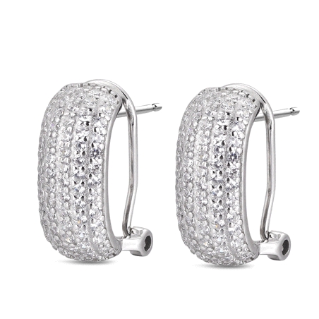 PENDIENTES PLATA CIRCONITA CIERRE OMEGA