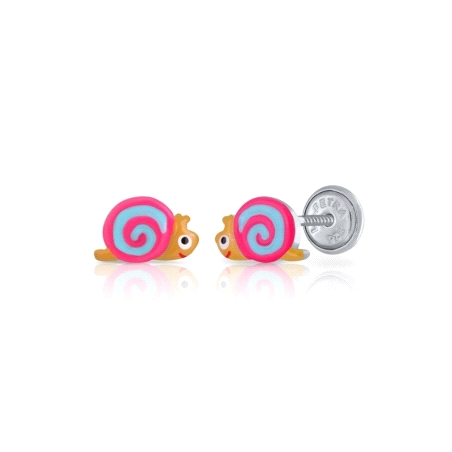 PENDIENTES PLATA CARACOL ESMALTE