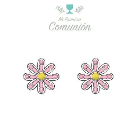 PENDIENTES PLATA FLOR