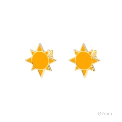 PENDIENTES DORADO SOL ESMALTE
