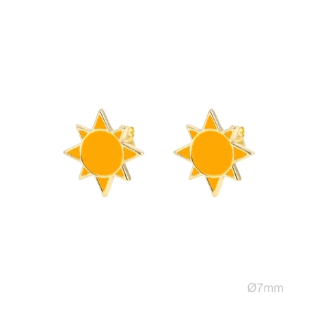 PENDIENTES DORADO SOL ESMALTE