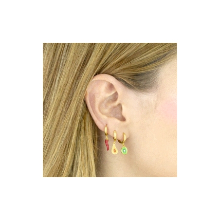PENDIENTES ARO KIWI CHAPADO