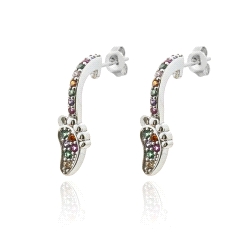 PENDIENTES DE PLATA PIE CON CIRCONITAS