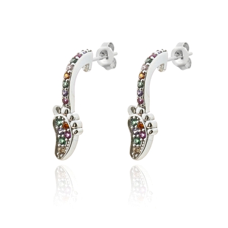PENDIENTES DE PLATA PIE CON CIRCONITAS