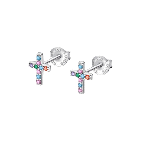 PENDIENTES LOTUS SILVER SEÑORA CRUCES MULTICOLOR LP3450-4/1