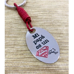 PLATA LLAVERO PAPA SUPER MAN