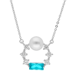 GARGANTILLA PLATA LISKA PERLA Y CIRCONITAS
