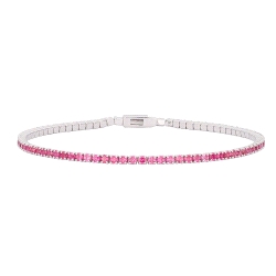 PULSERA DE PLATA RIVIERE ITEMPORALITY CON CIRCONITA FUCSIA
