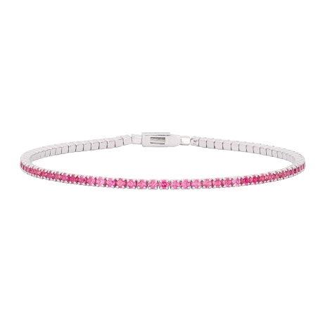 PULSERA DE PLATA RIVIERE ITEMPORALITY CON CIRCONITA FUCSIA