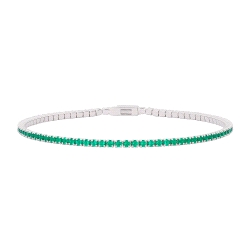PULSERA DE PLATA RIVIERE ITEMPORALITY CON CIRCONITA VERDE