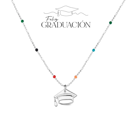 GARGANTILLA PLATA BIRRETE GRADUACION