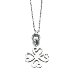 GARGANTILLA PLATA BOBÖ TREBOL PERSONALIZADO