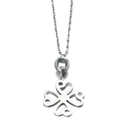 GARGANTILLA PLATA BOBÖ TREBOL PERSONALIZADO