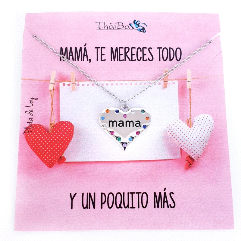 GARGANTILLA PLATA THAIBA CORAZON MAMA
