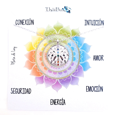 GARGANTILLA PLATA THAIBA FLOR DE LOTO CHAKRAS