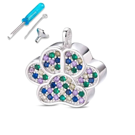 COLGANTE PLATA NOMEOLVIDES HUELLA CIRCONITAS COLOR Y ACCESORIOS