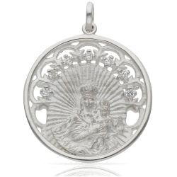 COLGANTE PLATA VIRGEN DEL CARMEN 30MM CIRCONITAS