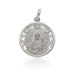 COLGANTE PLATA VIRGEN DEL CARMEN 20MM CIRCONITAS