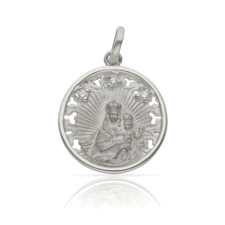 COLGANTE PLATA VIRGEN DEL CARMEN 20MM CIRCONITAS