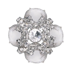 BROCHE PLATA PIEDRAS BLANCA