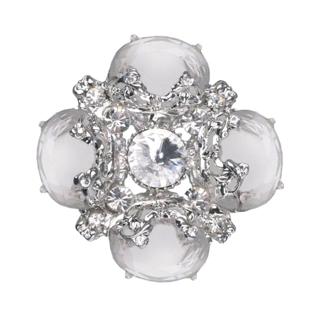 BROCHE PLATA PIEDRAS BLANCA