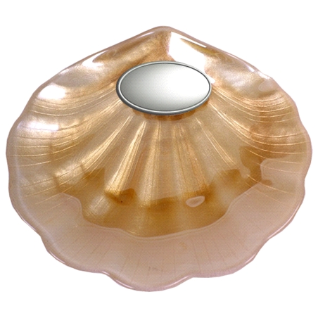 CONCHA BAUTISMAL APLIQUE PLATA CHAMPAGNE
