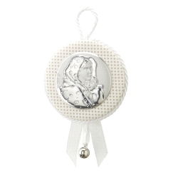 MEDALLON REDONDO CUNA PLATA VIRGEN FERRUZZI BLANCO