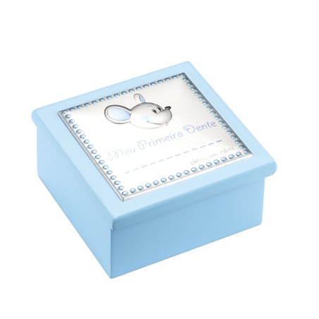 CAJA DIENTE MADERA RATON CELESTE 8X8X4