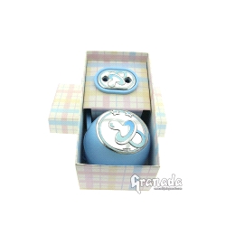 Juego pinza chupete y Chupetero azul