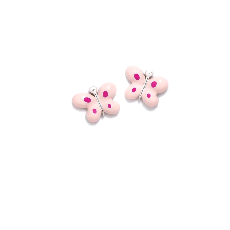 PENDIENTES PLATA AGATHA RUIZ DE LA PRADA CHARM MARIPOSA PEQUE ROSA