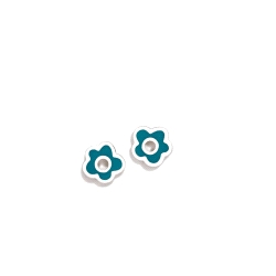 PENDIENTES PLATA AGATHA RUIZ DE LA PRADA NACARA FLOR TURQUESA