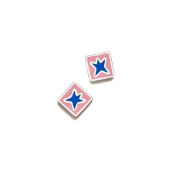 PENDIENTES PLATA AGATHA RUIZ DE LA PRADA CUBO ROSA ESTRELLA AZUL