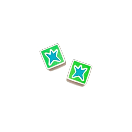 PENDIENTES PLATA AGATHA RUIZ DE LA PRADA CUBO VERDE