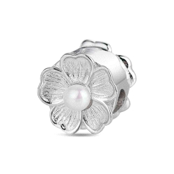 ABALORIO PLATA A TU LADO FLOR PERLA