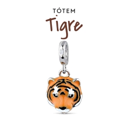ABALORIO PLATA TIGRE ESMALTE